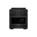 ZLINE 30 in. 4.2 cu. ft. Paramount Induction Range with 4 Element Cooktop and Electric Convection Oven in Black Stainless Steel (SINRB-30)