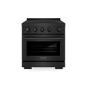 ZLINE 30 in. 4.2 cu. ft. Paramount Induction Range with 4 Element Cooktop and Electric Convection Oven in Black Stainless Steel, Open Box-Great Condition