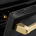 ZLINE Autograph Edition 30 in. 4.2 cu. ft. Paramount Induction Range with 4 Element Cooktop and Electric Convection Oven in Black Stainless Steel with Polished Gold Accents (SINRBZ-30-G)