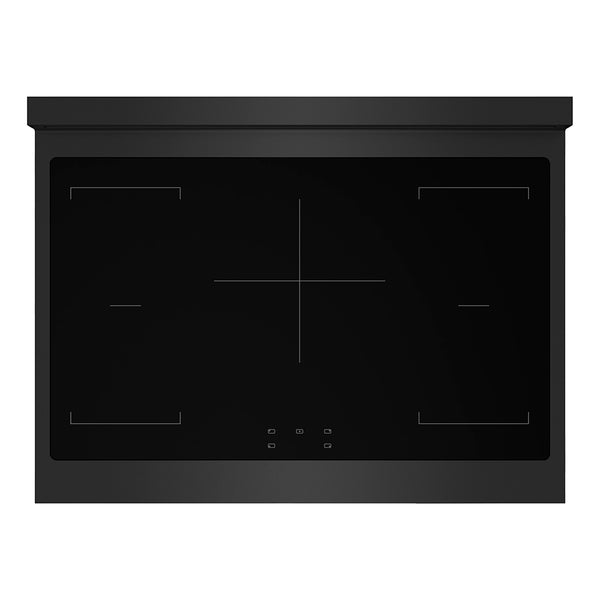 ZLINE Autograph Edition 36 in. 5.2 cu. ft. Paramount Induction Range with 5 Element Cooktop and Electric Convection Oven in Black Stainless Steel with Champagne Bronze Helix Handle and Knob Accents (SINRBZ-36-KCB)