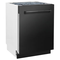 ZLINE 24" Tallac Series 3rd Rack Tall Tub Dishwasher in Black Stainless Steel with Stainless Steel Tub, 51dBa (DWV-BS-24)