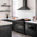 ZLINE 36 in. 4.6 cu. ft. Legacy Dual Fuel Range with 6 Burner Gas Cooktop and Electric Convection Oven in Black Stainless Steel, Open Box-Great Condition
