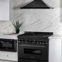 ZLINE 36 in. 4.6 cu. ft. Legacy Dual Fuel Range with 6 Burner Gas Cooktop and Electric Convection Oven in Black Stainless Steel, Open Box-Great Condition