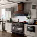 ZLINE 48 in. 6.0 cu. ft. Legacy Dual Fuel Range with Gas Cooktop and 2 Electric Ovens in Black Stainless Steel with 6 Brass Burners (RAB-BR-48)