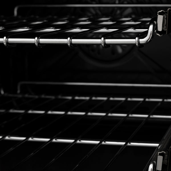 ZLINE Autograph Edition 36 in. 4.6 cu. ft. Legacy Dual Fuel Range with 6 Burner Gas Cooktop and Electric Convection Oven in Black Stainless Steel and Polished Gold Accents (RABZ-36-G)