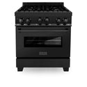 ZLINE 30 in. 4.0 cu. ft. Range with Natural Gas Stove and Natural Gas Oven in Black Stainless Steel (RGB-30)