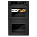 ZLINE 30 in. Professional True Convection Double Wall Oven with Air Fry and Self Clean in Black Stainless Steel, Open Box-Great Condition