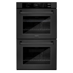 ZLINE 30 in. Professional True Convection Double Wall Oven with Air Fry and Self Clean in Black Stainless Steel, Open Box-Great Condition