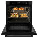 ZLINE 30 in. Professional True Convection Single Wall Oven with Air Fry and Self Clean in Black Stainless Steel (WASB-30)