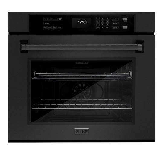 ZLINE 30 in. Professional True Convection Single Wall Oven with Air Fry and Self Clean in Black Stainless Steel, Open Box-Good Condition