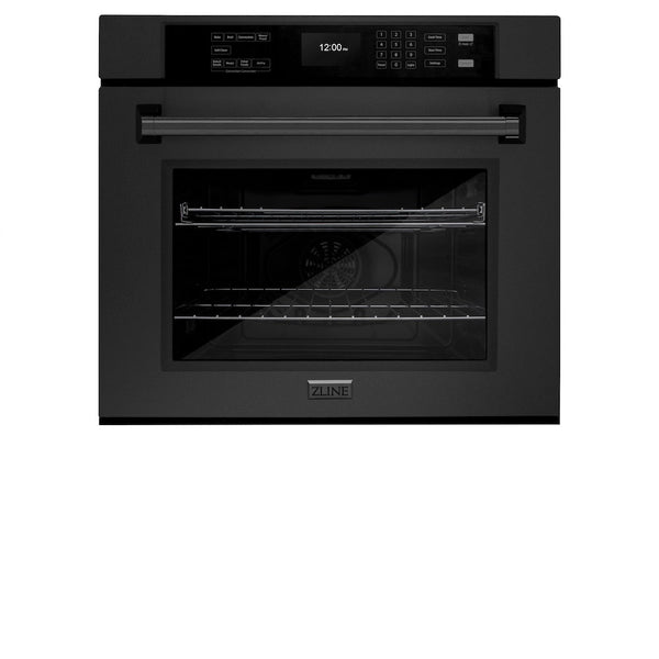 ZLINE 30 in. Professional True Convection Single Wall Oven with Air Fry and Self Clean in Black Stainless Steel, Open Box-Good Condition