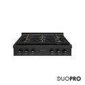 ZLINE 36 in. Paramount Gas Rangetop with 6 Burner DuoPro™ Cooktop in Black Stainless Steel, Open Box-Good Condition
