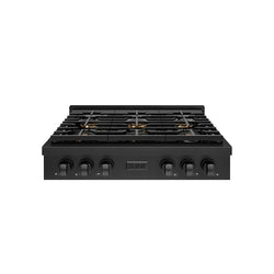ZLINE 36 in. Paramount Gas Rangetop with 6 Burner DuoPro™ Cooktop in Black Stainless Steel (PSRTB-36)