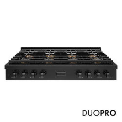 ZLINE 48 in. Paramount Gas Rangetop with 8 Burner DuoPro™ Cooktop in Black Stainless Steel, Open Box-Great Condition