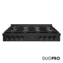 ZLINE 48 in. Paramount Gas Rangetop with 8 Burner DuoPro™ Cooktop in Black Stainless Steel, Open Box-Good Condition