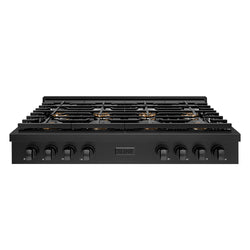 ZLINE 48 in. Paramount Gas Rangetop with 8 Burner DuoPro™ Cooktop in Black Stainless Steel (PSRTB-48)