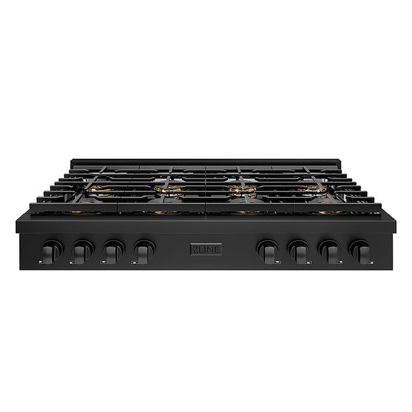 ZLINE 48 in. Paramount Gas Rangetop with 8 Burner DuoPro™ Cooktop in Black Stainless Steel, Open Box-Great Condition