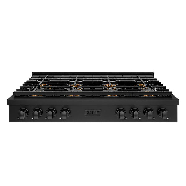 ZLINE 48 in. Paramount Gas Rangetop with 8 Burner DuoPro™ Cooktop in Black Stainless Steel, Open Box-Good Condition