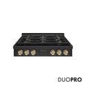 ZLINE Autograph Edition 36 in. Paramount Gas Rangetop with 6 Burner DuoPro™ Cooktop in Black Stainless Steel and Champagne Bronze Accents, Open Box-Good Condition