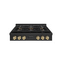 ZLINE Autograph Edition 36 in. Paramount Gas Rangetop with 6 Burner DuoPro™ Cooktop in Black Stainless Steel and Champagne Bronze Accents, Open Box-Great Condition