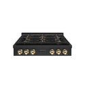 ZLINE Autograph Edition 36 in. Paramount Gas Rangetop with 6 Burner DuoPro™ Cooktop in Black Stainless Steel and Polished Gold Accents, Open Box-Good Condition