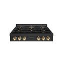 ZLINE Autograph Edition 36 in. Paramount Gas Rangetop with 6 Burner DuoPro™ Cooktop in Black Stainless Steel and Polished Gold Accents, Open Box-Great Condition