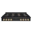 ZLINE Autograph Edition 48 in. Paramount Gas Rangetop with 8 Burner DuoPro™ Cooktop in Black Stainless Steel and Champagne Bronze Accents, Open Box-Good Condition