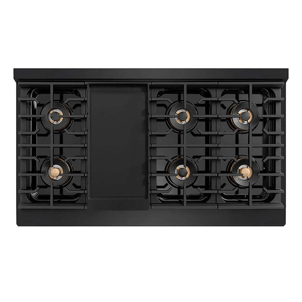 ZLINE Autograph Edition 48 in. Paramount Gas Rangetop with 8 Burner DuoPro™ Cooktop in Black Stainless Steel and Polished Gold Accents, Open Box-Good Condition