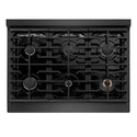 ZLINE 36 in. 5.2 cu. ft. Paramount Dual Fuel Range with 6 Burner Gas Cooktop and Electric Convection Oven in Black Satin Stainless Steel (SDRBS-36)