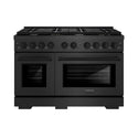 ZLINE 48 in. 6.7 cu. ft. Paramount Double Oven Dual Fuel Range with 8 Burner Gas Cooktop in Black Satin Stainless Steel, Open Box-Good Condition