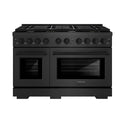 ZLINE 48 in. 6.7 cu. ft. Paramount Double Oven Dual Fuel Range with 8 Burner Gas Cooktop in Black Satin Stainless Steel, Open Box-Great Condition