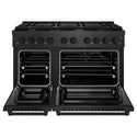 ZLINE 48 in. 6.7 cu. ft. Paramount Double Oven Dual Fuel Range with 8 Burner Gas Cooktop in Black Satin Stainless Steel, Open Box-Great Condition
