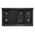 ZLINE Designer Collection 48 in. 6.7 cu. ft. Paramount Dual Fuel Range with 8 Burner DuoPro™ Cooktop and Dual Ovens in Black Satin Stainless Steel with Matte Black and Champagne Bronze Accents, Open Box-Great Condition
