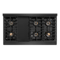 ZLINE Designer Collection 48 in. 6.7 cu. ft. Paramount Dual Fuel Range with 8 Burner DuoPro™ Cooktop and Dual Ovens in Black Satin Stainless Steel with Matte Black and Champagne Bronze Accents, Open Box-Good Condition