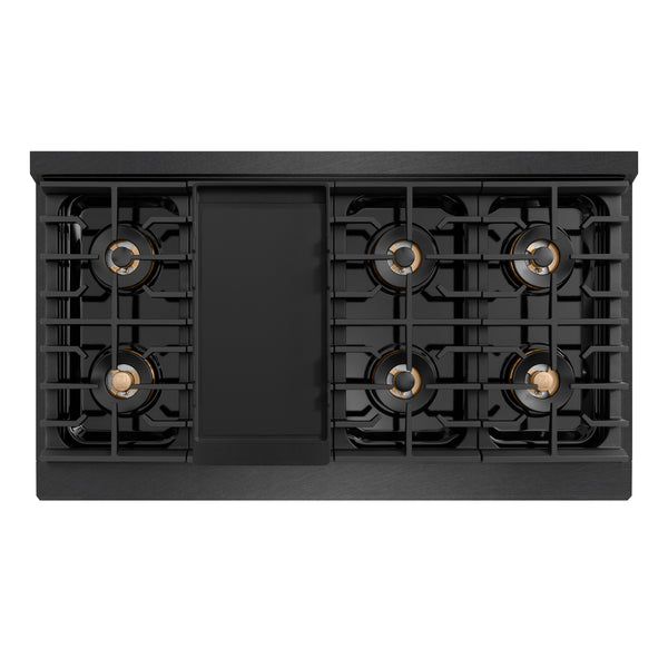 ZLINE 48 in. 6.7 cu. ft. Paramount Dual Fuel Range with 8 Burner DuoPro™ Cooktop and Dual Ovens in Black Satin Stainless Steel, Open Box-Great Condition