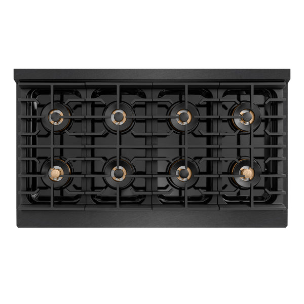 ZLINE 48 in. 6.7 cu. ft. Paramount Dual Fuel Range with 8 Burner DuoPro™ Cooktop and Dual Ovens in Black Satin Stainless Steel, Open Box-Great Condition