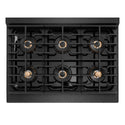 ZLINE 36 in. 5.2 cu. ft. Paramount Dual Fuel Range with 6 Burner DuoPro™ Cooktop and Electric Convection Oven in Black Satin Stainless Steel, Open Box-Good Condition
