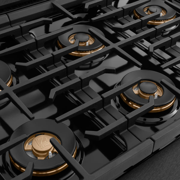 ZLINE 48 in. 6.7 cu. ft. Paramount Dual Fuel Range with 8 Burner DuoPro™ Cooktop and Dual Ovens in Black Satin Stainless Steel, Open Box-Great Condition
