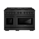 ZLINE 48 in. 6.7 cu. ft. Paramount Dual Fuel Range with 8 Burner DuoPro™ Cooktop and Dual Ovens in Black Satin Stainless Steel, Open Box-Good Condition