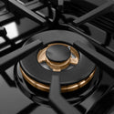 ZLINE Designer Collection 30 in. 4.2 cu. ft. Paramount Dual Fuel Range with 4 Burner DuoPro™ Cooktop and Electric Convection Oven in Black Satin Stainless Steel with Matte Black and Champagne Bronze Accents, Open Box-Good Condition