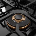 ZLINE Designer Collection 30 in. 4.2 cu. ft. Paramount Dual Fuel Range with 4 Burner DuoPro™ Cooktop and Electric Convection Oven in Black Satin Stainless Steel with Matte Black and Champagne Bronze Accents, Open Box-Great Condition