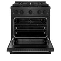 ZLINE 30 in. 4.2 cu. ft. Paramount Gas Range with 4 Burner Cooktop and Convection Gas Oven in Black Satin Stainless Steel (SGRBS-30)