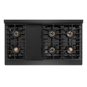 ZLINE Autograph Edition 48 in. 6.7 cu. ft. Paramount Gas Range with 8 Burner DuoPro™ Cooktop and Dual Ovens in Black Satin Stainless Steel and Champagne Bronze Accents (PSGRBSZ-48-CB)