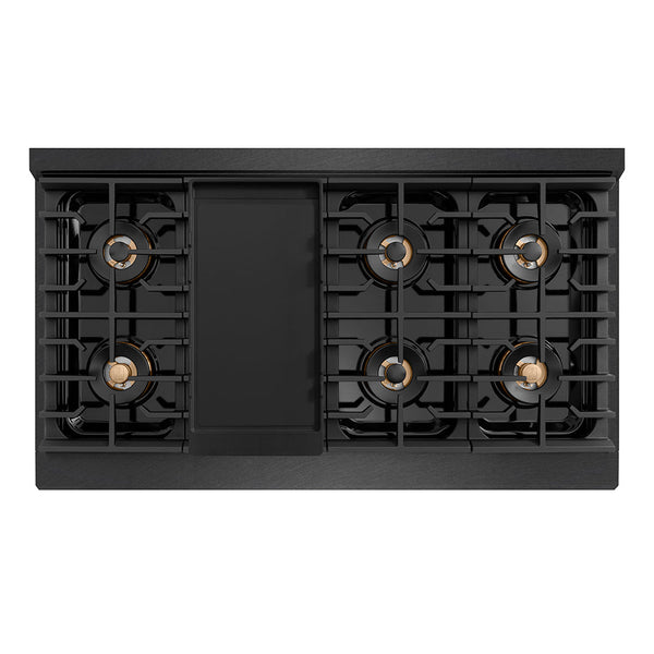 ZLINE 48 in. 6.7 cu. ft. Paramount Gas Range with 8 Burner DuoPro™ Cooktop and Dual Ovens in Black Satin Stainless Steel, Open Box-Good Condition