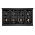ZLINE Designer Collection 48 in. 6.7 cu. ft. Paramount Gas Range with 8 Burner DuoPro™ Cooktop and Dual Ovens in Black Satin Stainless Steel with Matte Black and Champagne Bronze Accents (PSGRBSZ-48-MBCB)