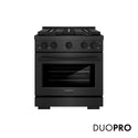 ZLINE 30 in. 4.2 cu. ft. Paramount Gas Range with 4 Burner DuoPro™ Cooktop and Convection Gas Oven in Black Satin Stainless Steel, Open Box-Great Condition