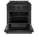 ZLINE 30 in. 4.2 cu. ft. Paramount Gas Range with 4 Burner DuoPro™ Cooktop and Convection Gas Oven in Black Satin Stainless Steel, Open Box-Great Condition