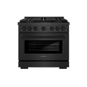 ZLINE 36 in. 5.2 cu. ft. Paramount Gas Range with 6 Burner DuoPro™ Cooktop and Convection Gas Oven in Black Satin Stainless Steel, Open Box-Great Condition