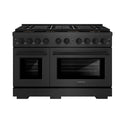 ZLINE 48 in. 6.7 cu. ft. Paramount Gas Range with 8 Burner DuoPro™ Cooktop and Dual Ovens in Black Satin Stainless Steel, Open Box-Good Condition
