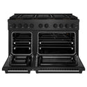 ZLINE 48 in. 6.7 cu. ft. Paramount Gas Range with 8 Burner DuoPro™ Cooktop and Dual Ovens in Black Satin Stainless Steel, Open Box-Great Condition